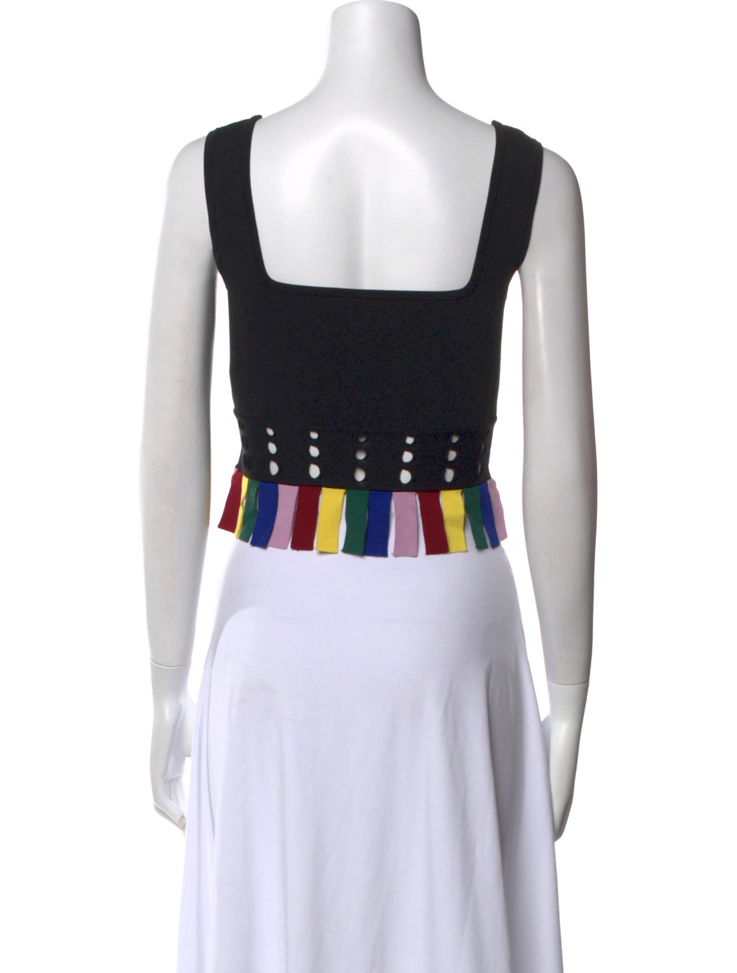 Staud Printed Square Neckline Crop Top